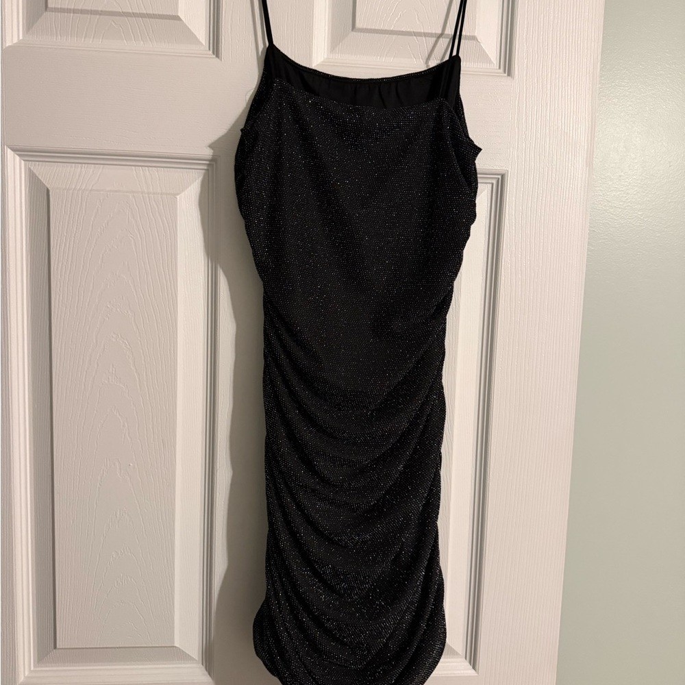 Black Sparkle Slip Dress - Princess Polly